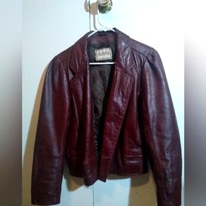 Vintage English crop leather jacket